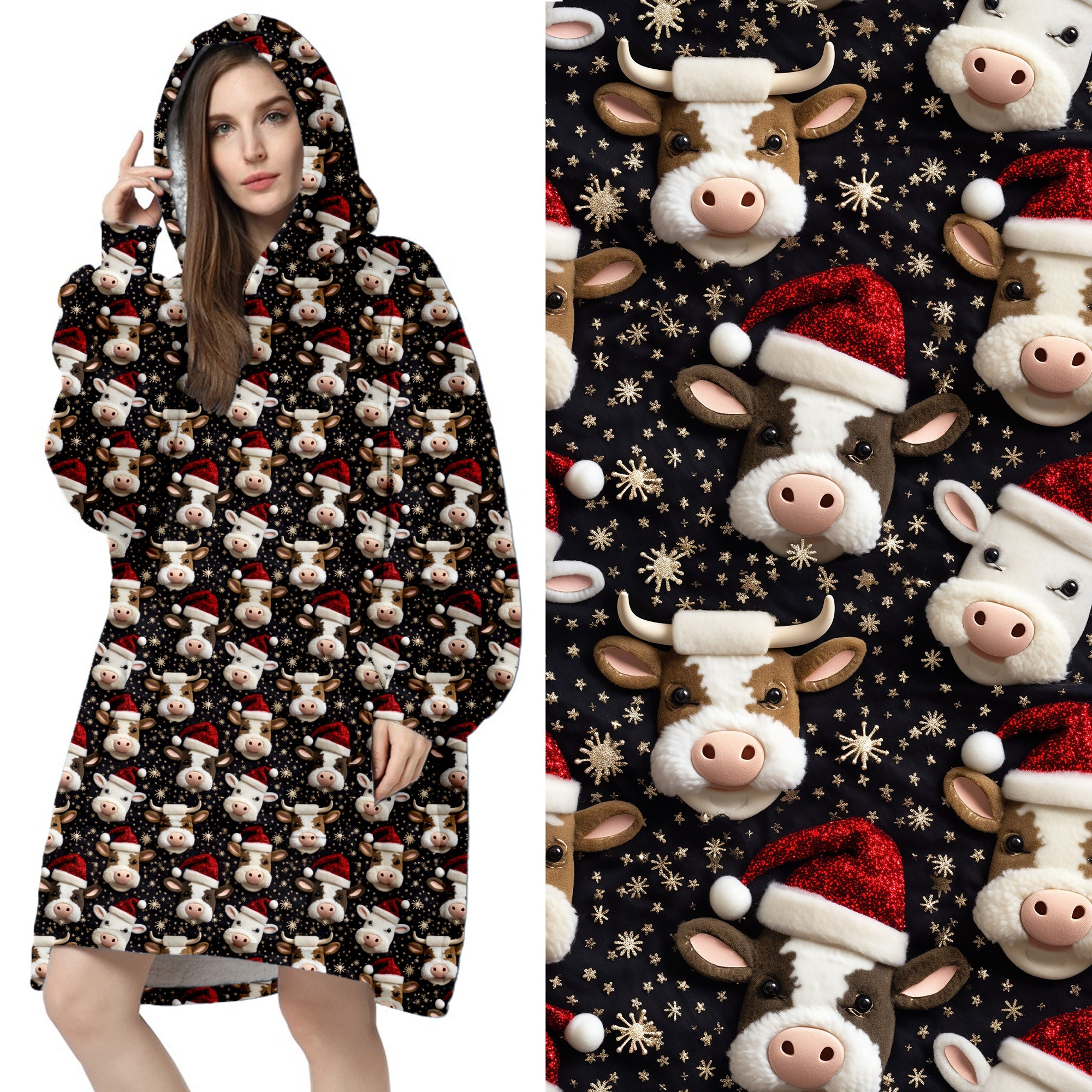 Moo-ry Christmas Hoodie Blanket PREORDER B113