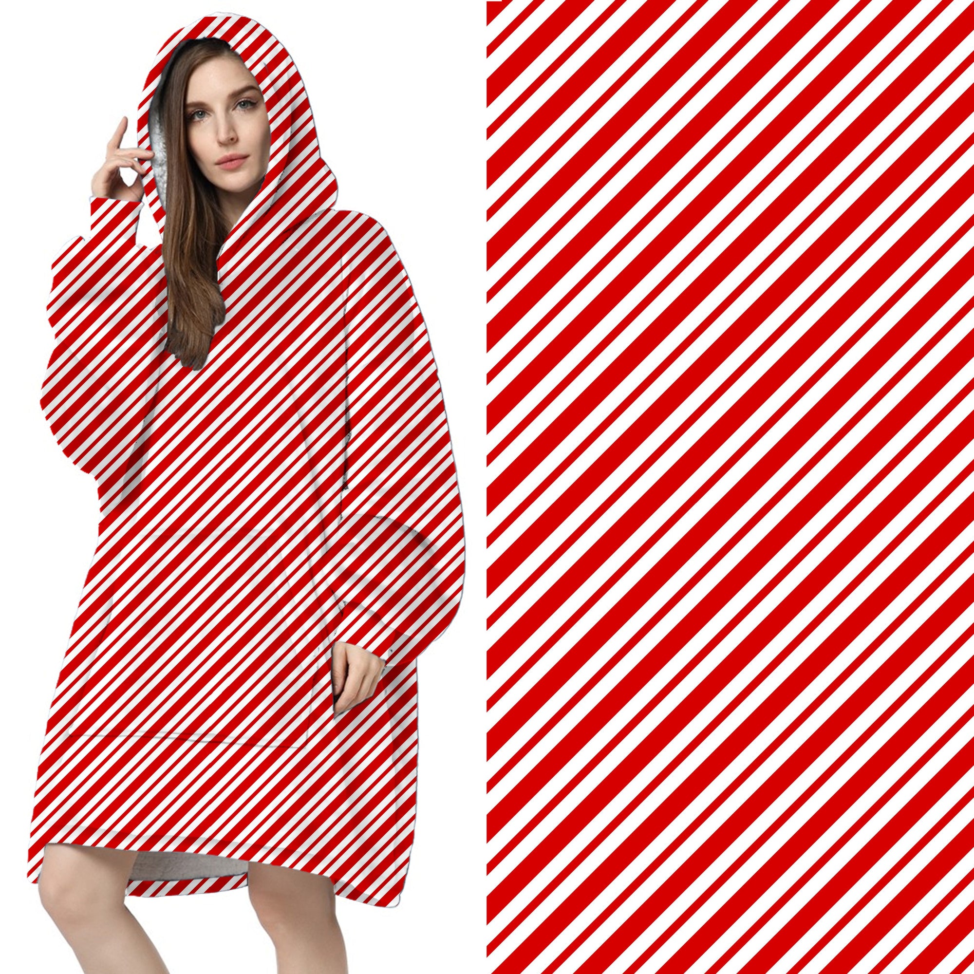 Peppermint Stripes Hoodie Blanket PREORDER B113