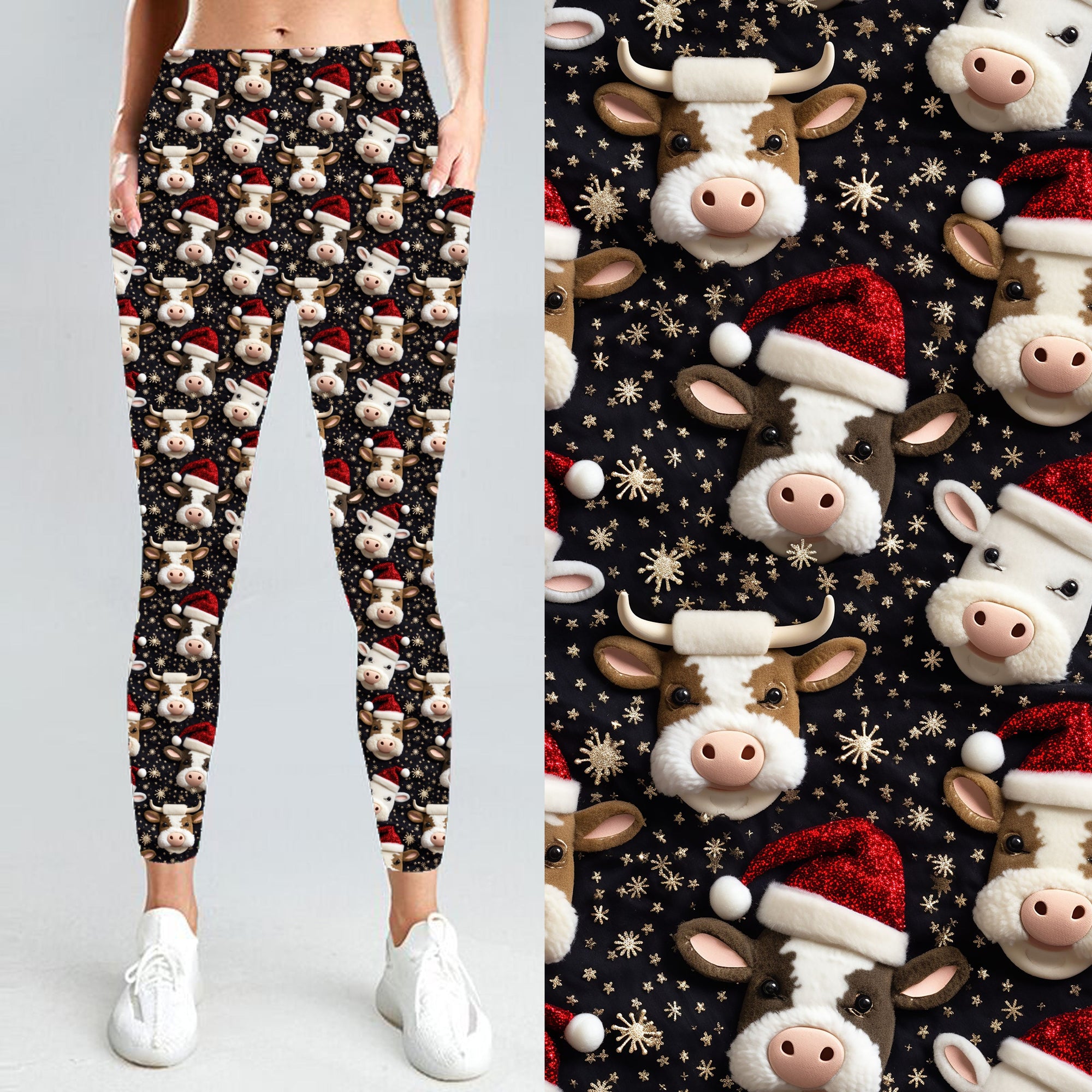 Moo-ry Christmas Leggings PREORDER B113