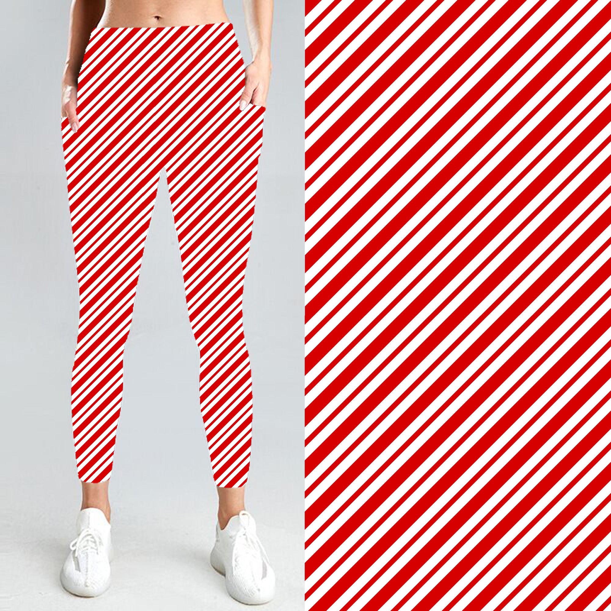 Peppermint Stripes Leggings PREORDER B113