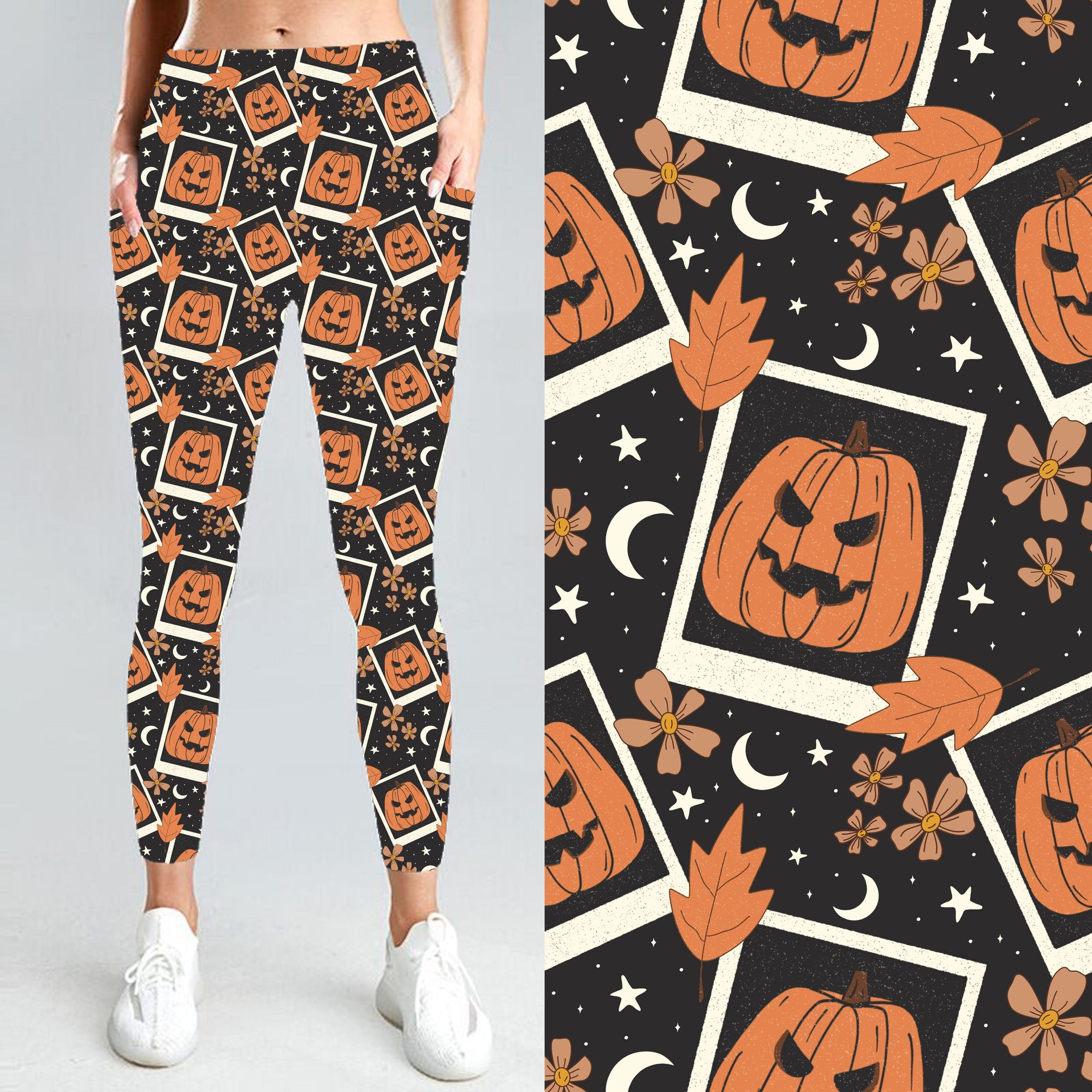 Pumpkin Polaroid Leggings PREORDER B58