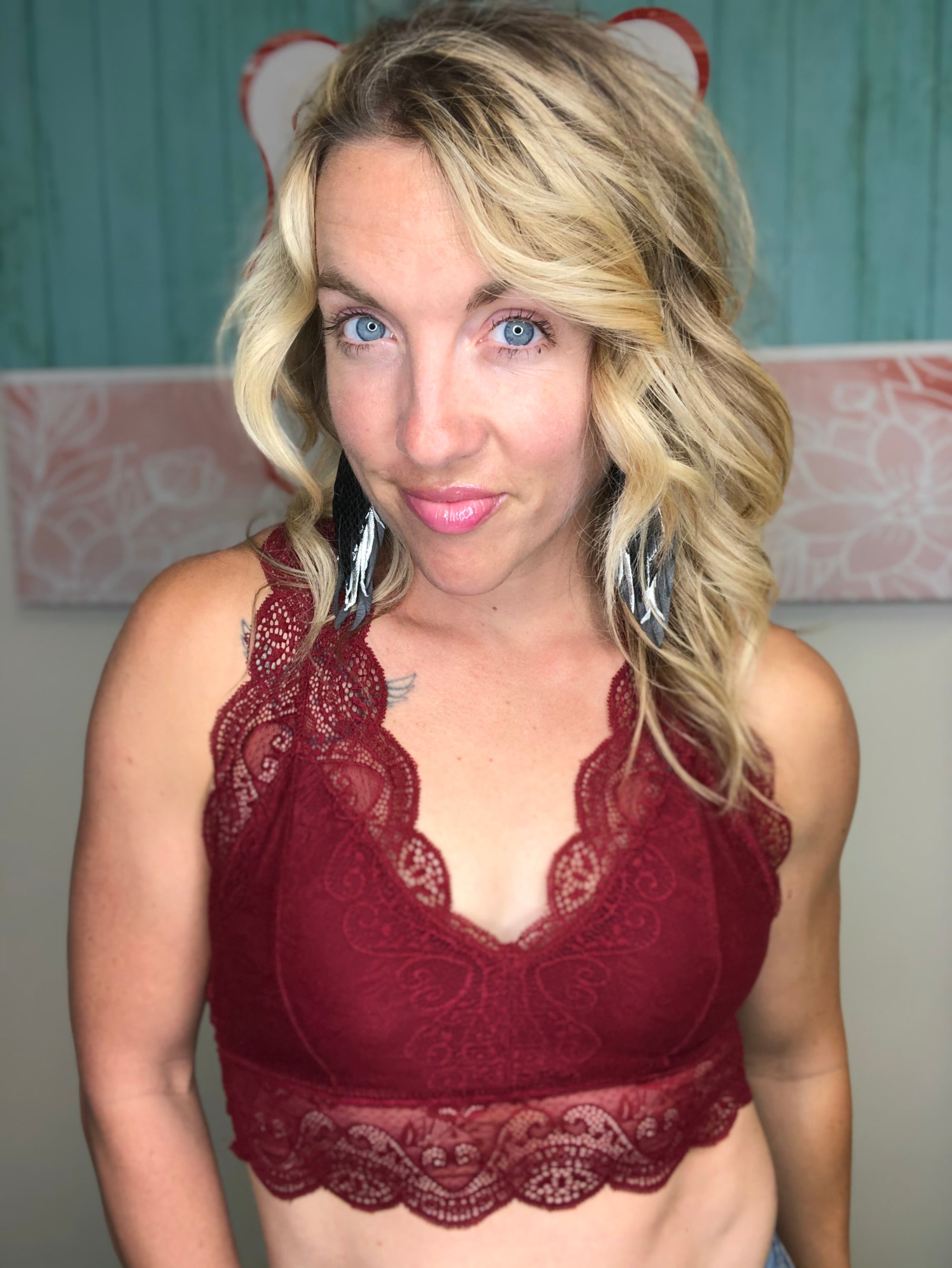 Cabernet Lace racerback bralette