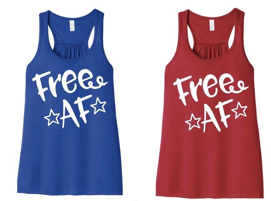 "FREE AF" Racer back Graphic Tank