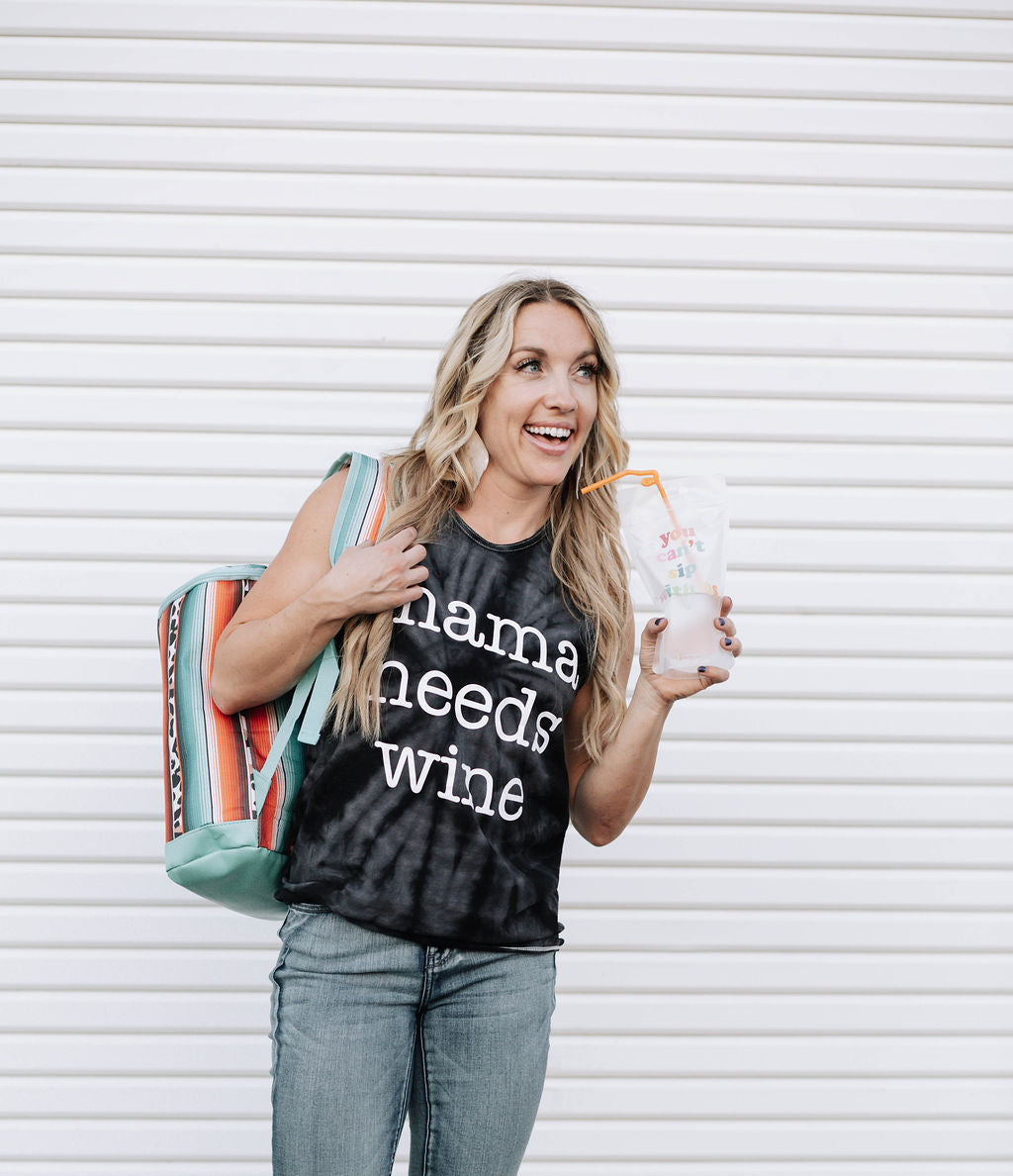 Mama Needs Wine Tie dye Graphic Tank