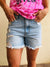 KanCan High rise Rainbow distressed Short