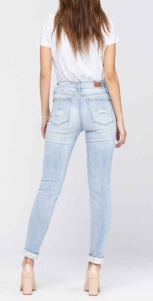 Judy blue Floral Patch Skinny Jeans