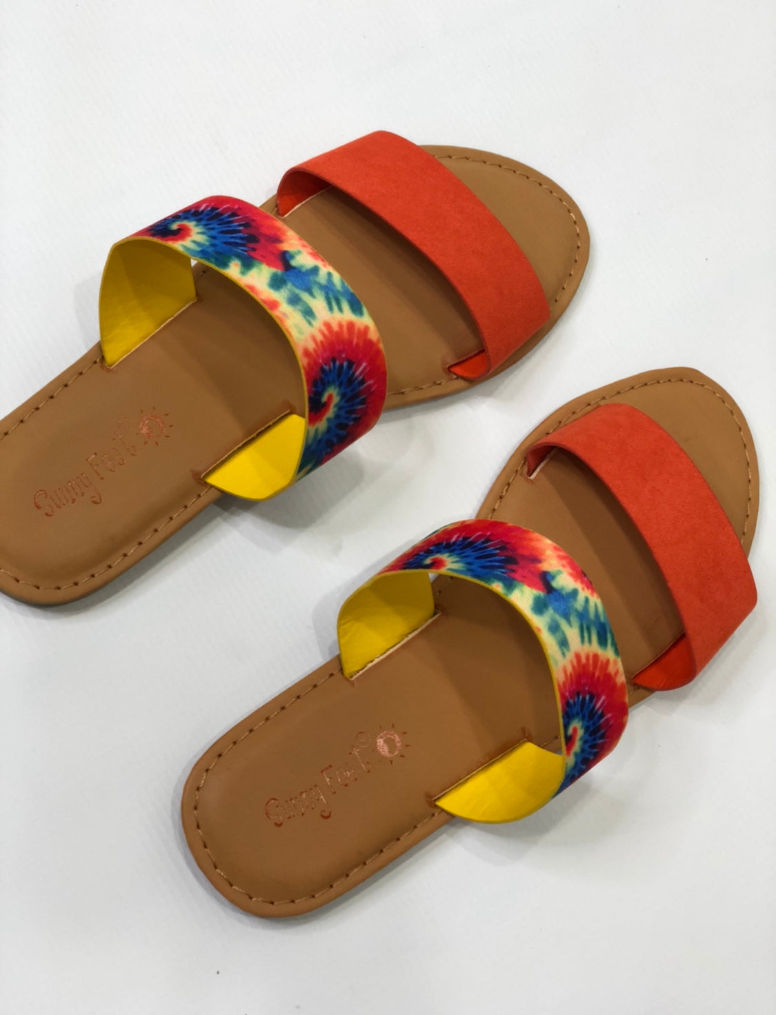 Double Strap tie dye Slide Sandal