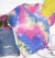 Tie dye V neck T